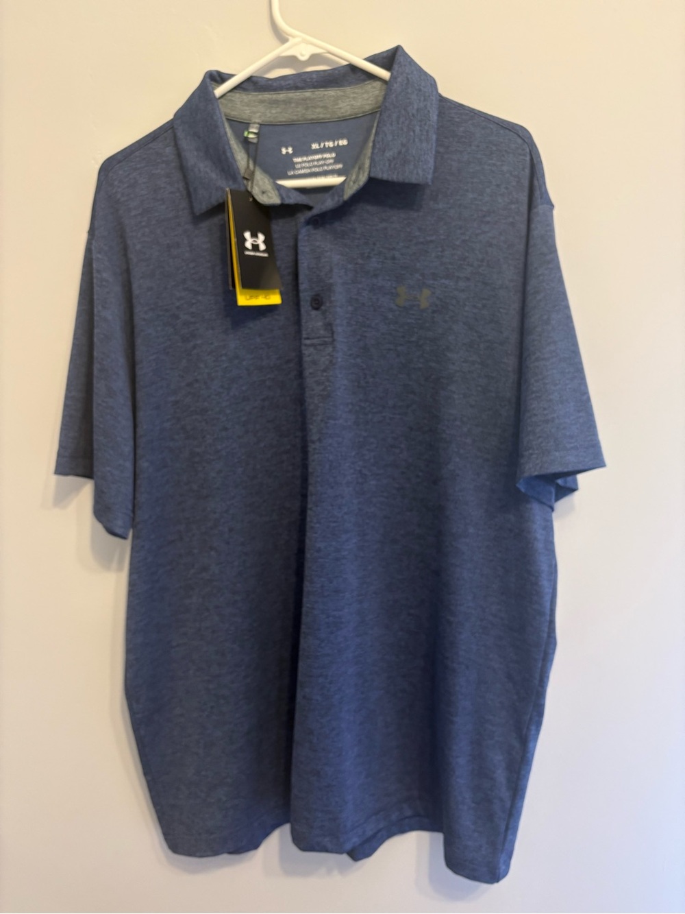 New With Tags Under Armour Men’s Navy Heather Playoff Polo Golf Shirt Size XL